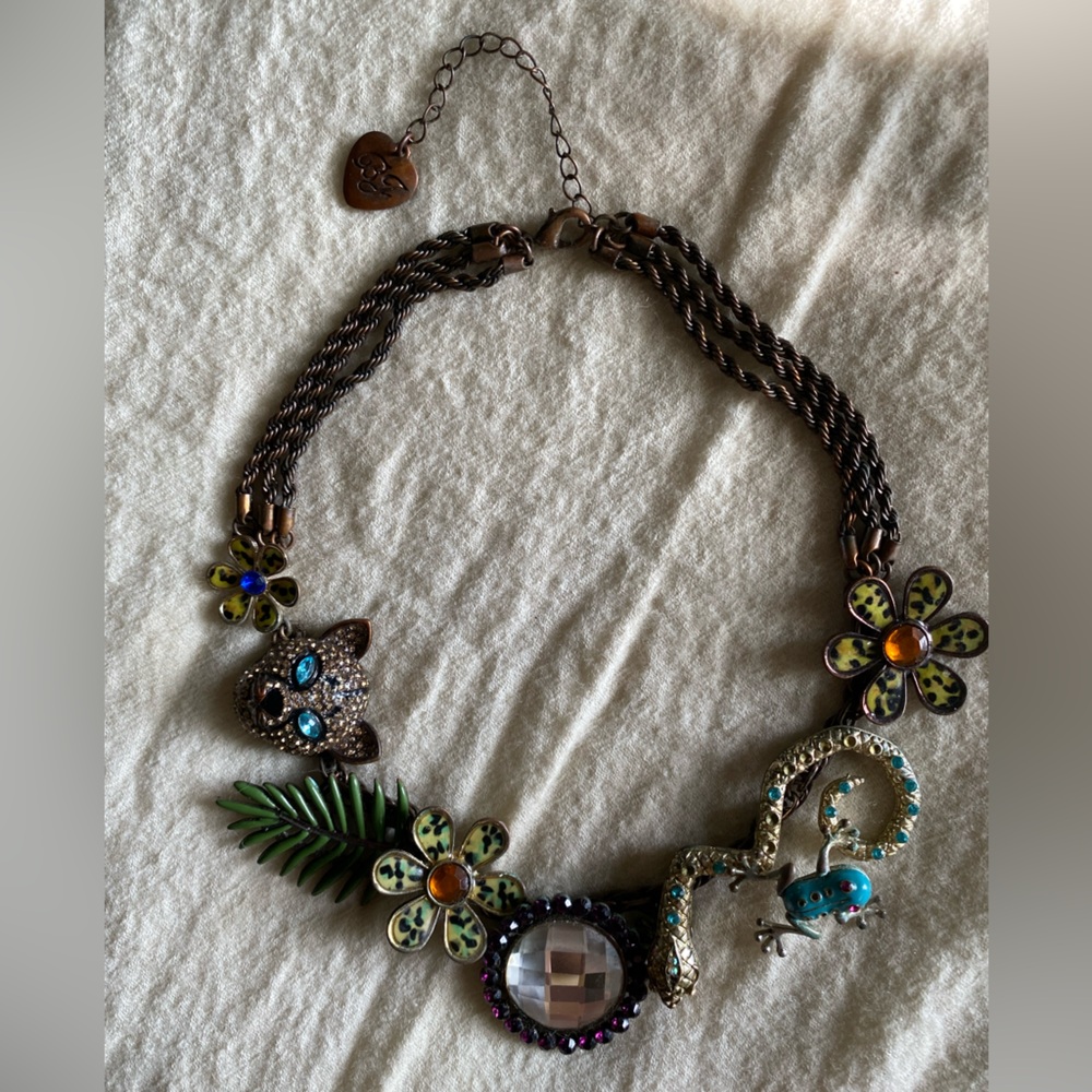 Betsey Johnson Vintage Jungle Fever Statement Piece Necklace